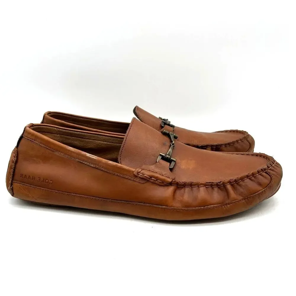 Cole Haan Wyatt Bit Driver Brown Leather Driving Loafers SIZE 13 Academia Preppy